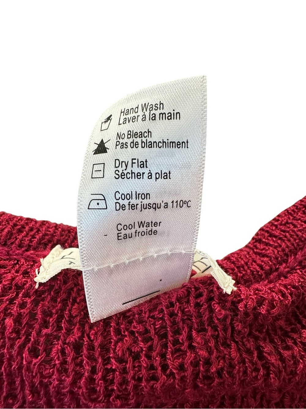 L*Space Topanga Sweater Knit Cover Up Dress Crimson Wrap Bell Sleeve Small - Picture 10 of 10